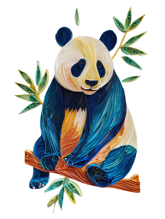 Quilling Panda Vinyl Car Decal Sticker – Waterproof & UV-Resistant 4.1066666666666665"