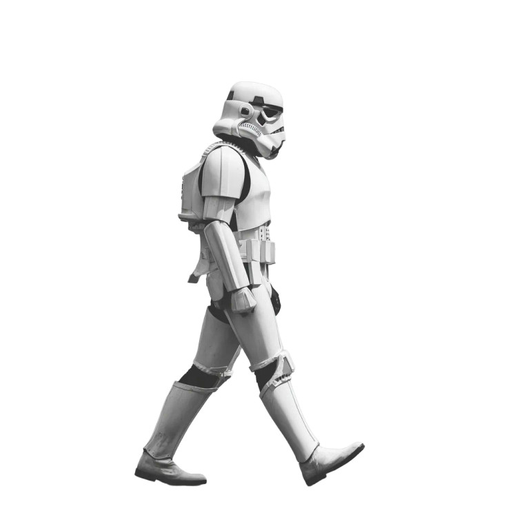 Stormtrooper Walking Vinyl Car Decal Sticker – Waterproof & UV-Resistant 3.4133333333333336"