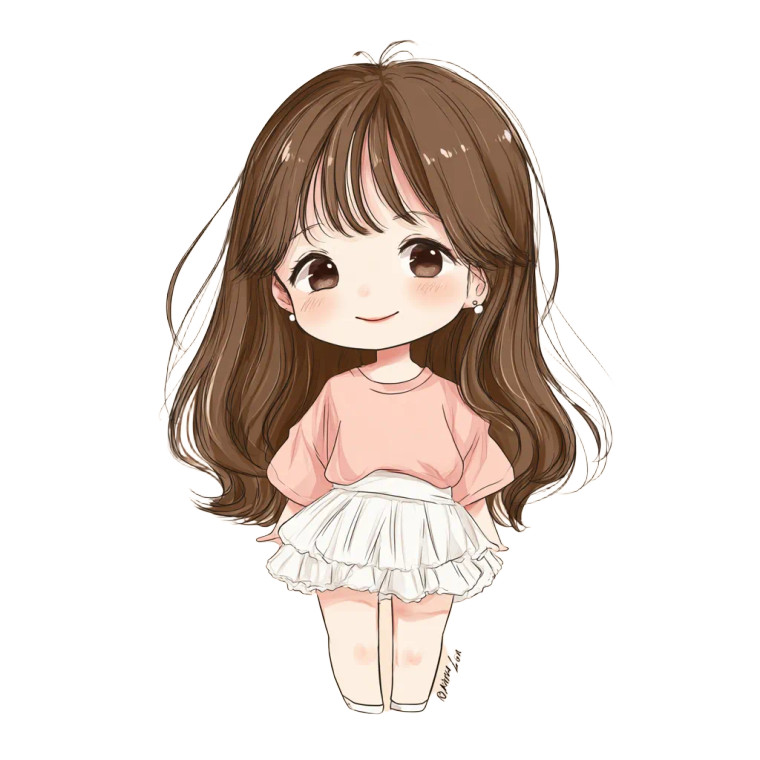 Kawaii Cute Girl Vinyl Car Decal Sticker – Waterproof & UV-Resistant 6.826666666666667"