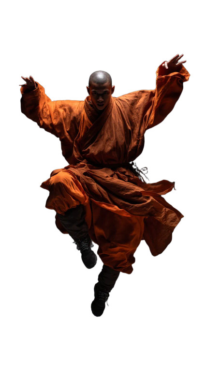 Shaolin Monk Pose Vinyl Car Decal Sticker – Waterproof & UV-Resistant 9.706666666666667"