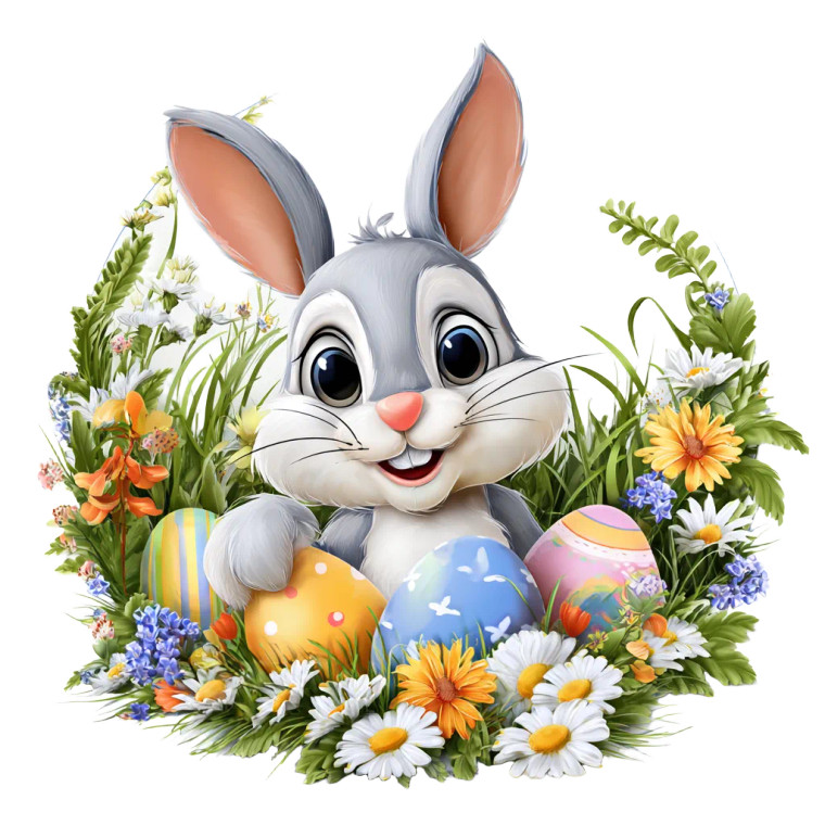 Easter Bunny Garden Vinyl Car Decal Sticker – Waterproof & UV-Resistant 3.4133333333333336"