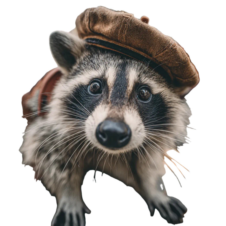 French Raccoon Vinyl Car Decal Sticker – Waterproof & UV-Resistant 3.4133333333333336"