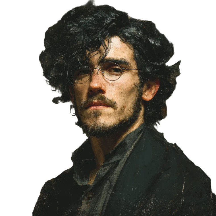 Modern Professor Portrait Vinyl Car Decal Sticker – Waterproof & UV-Resistant 3.4133333333333336"