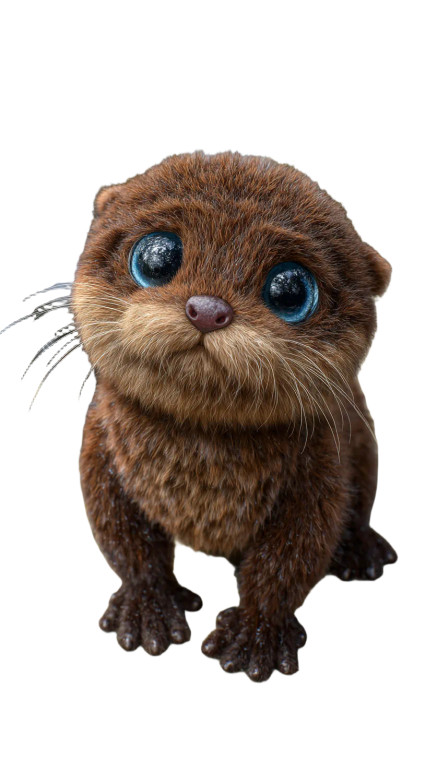 Fluffy Otter Vinyl Car Decal Sticker – Waterproof & UV-Resistant 9.706666666666667"