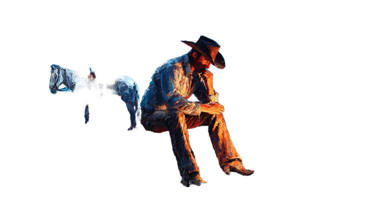Grizzled Cowboy Serenade Vinyl Car Decal Sticker – Waterproof & UV-Resistant 5.4