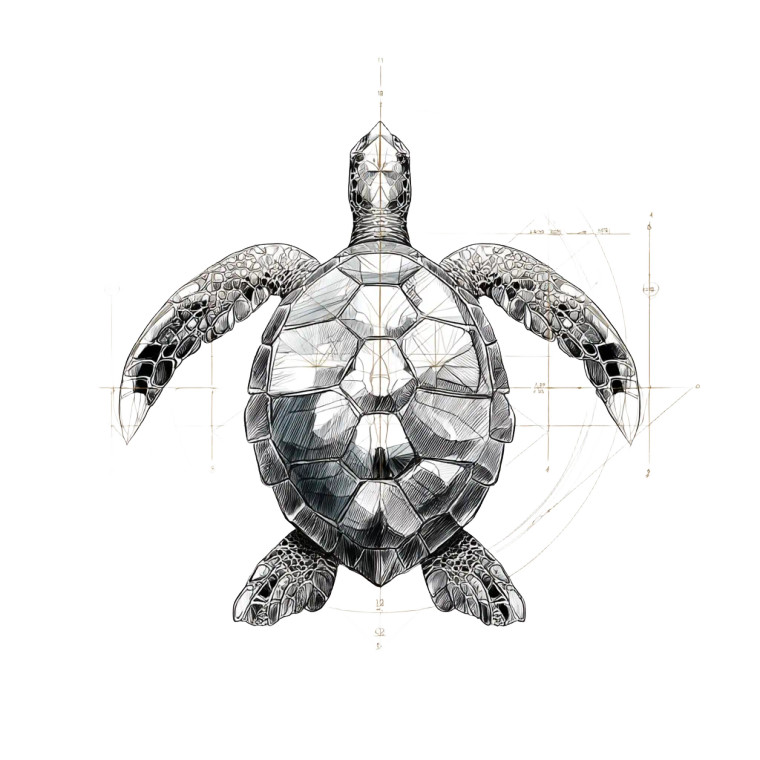 Geometric Seaturtle Vinyl Car Decal Sticker – Waterproof & UV-Resistant 3.4133333333333336"