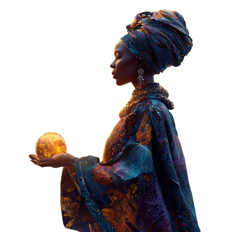 Celestial African Queen Vinyl Car Decal Sticker – Waterproof & UV-Resistant 6.826666666666667"