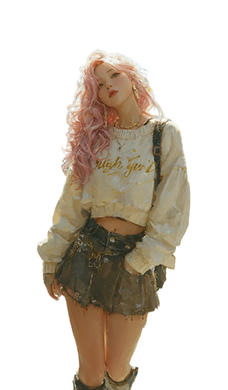 Pink Haired Girl Vinyl Car Decal Sticker – Waterproof & UV-Resistant 4.746666666666667"
