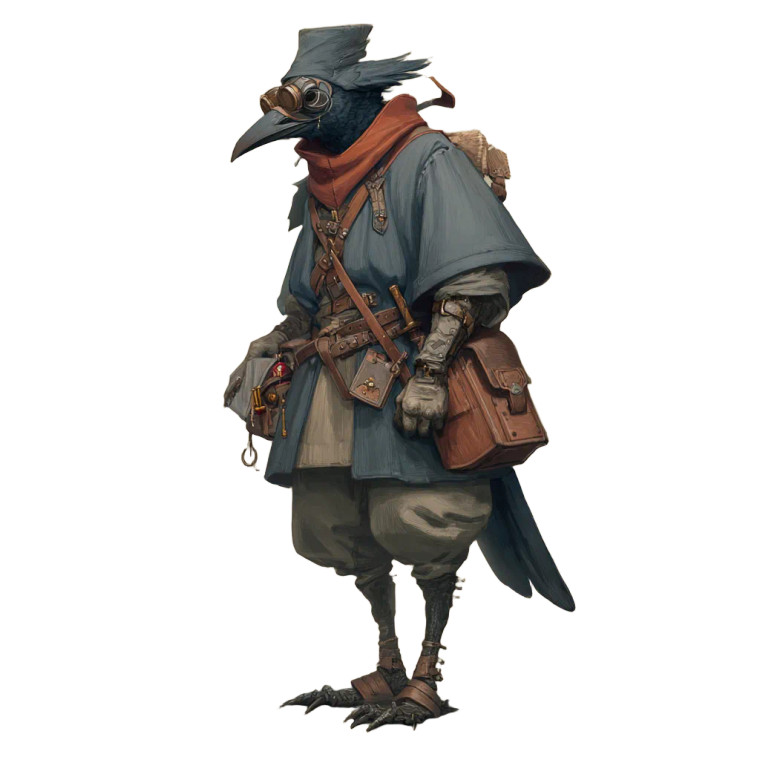 Steampunk Kenku Vinyl Car Decal Sticker – Waterproof & UV-Resistant 3.4133333333333336"