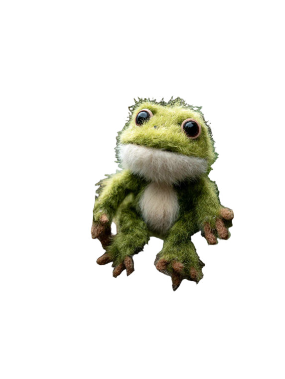 Fluffy Frog Puppet Vinyl Car Decal Sticker – Waterproof & UV-Resistant 4.1066666666666665"