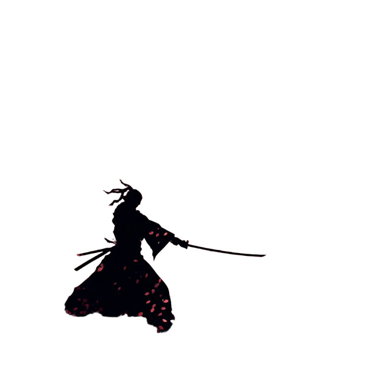 Samurai Slicing Blossoms Vinyl Car Decal Sticker – Waterproof & UV-Resistant 6.826666666666667"