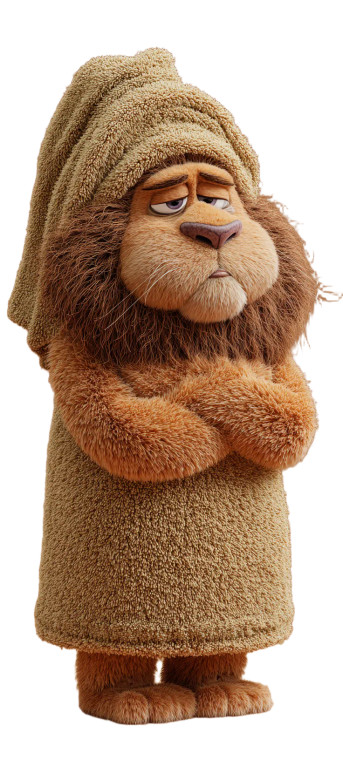 Chubby Sad Lion Vinyl Car Decal Sticker – Waterproof & UV-Resistant 5.4