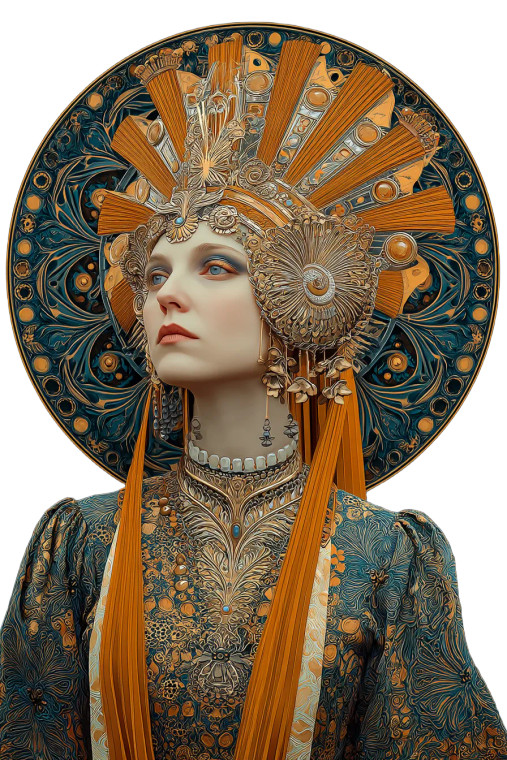 Fantasy Portrait Headdress V2 Vinyl Car Decal Sticker – Waterproof & UV-Resistant 4.4