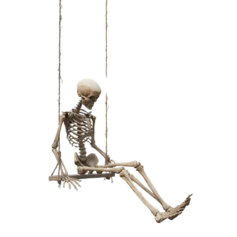 Spooky Skeleton Swing Vinyl Car Decal Sticker – Waterproof & UV-Resistant 3.4133333333333336"
