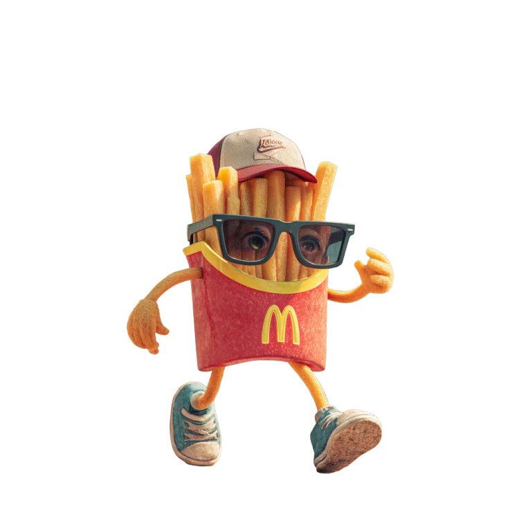 Cool Fries Character Vinyl Car Decal Sticker – Waterproof & UV-Resistant 3.4133333333333336"
