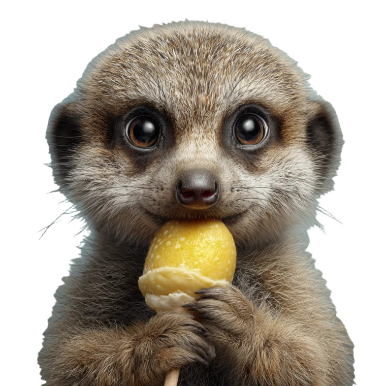 Meerkat With Gelato Vinyl Car Decal Sticker – Waterproof & UV-Resistant 3.4133333333333336"