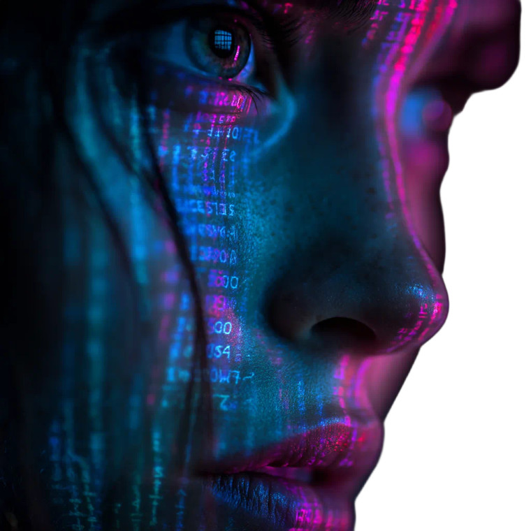 Digital Glitch Portrait V2 Vinyl Car Decal Sticker – Waterproof & UV-Resistant 6.826666666666667"