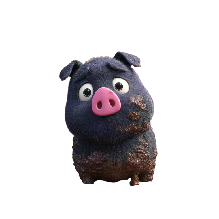 Muddy Animated Pigs Vinyl Car Decal Sticker – Waterproof & UV-Resistant 3.4133333333333336"