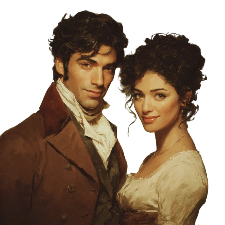 Regency Couple Vinyl Car Decal Sticker – Waterproof & UV-Resistant 3.4133333333333336"