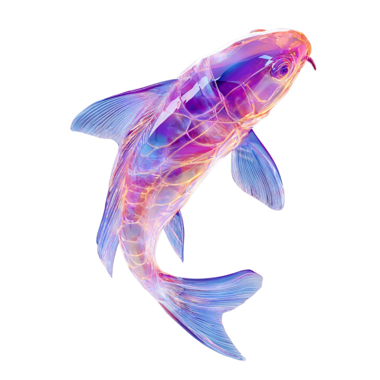 Glowing Futuristic Fish Vinyl Car Decal Sticker – Waterproof & UV-Resistant 3.4133333333333336"