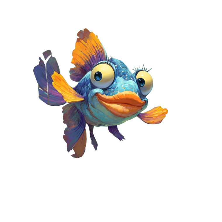 Happy Cartoon Fish Vinyl Car Decal Sticker – Waterproof & UV-Resistant 6.826666666666667"