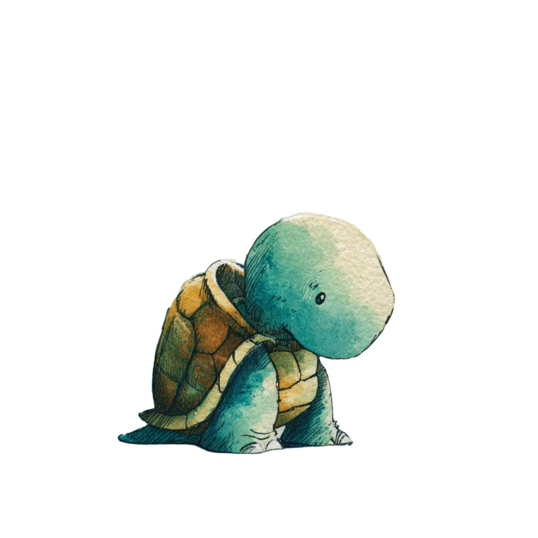 Shy Turtle Vinyl Car Decal Sticker – Waterproof & UV-Resistant 3.4133333333333336"