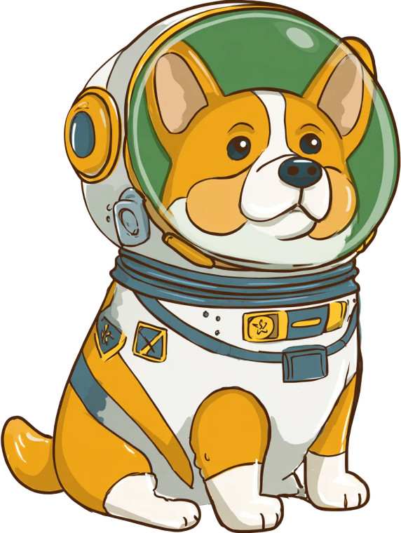 Cartoon Corgi Space Vinyl Car Decal Sticker – Waterproof & UV-Resistant 4.1066666666666665"