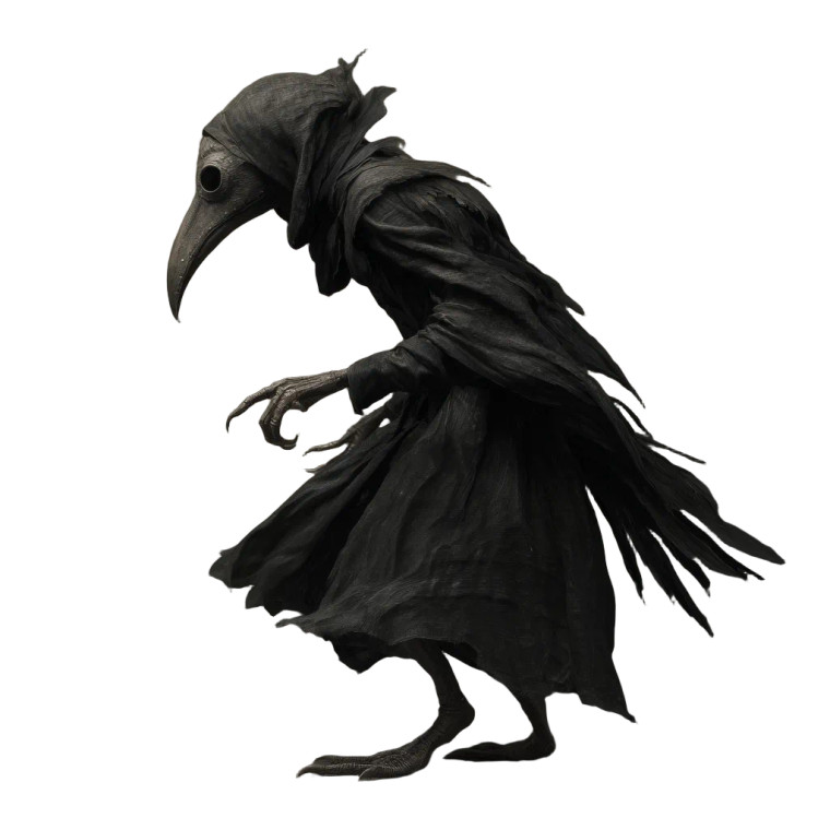 Surreal Plague Doctor Vinyl Car Decal Sticker – Waterproof & UV-Resistant 3.4133333333333336"