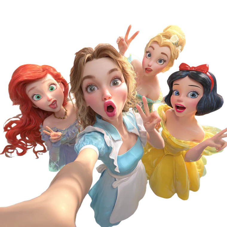 Cheerful Girl With Friends Vinyl Car Decal Sticker – Waterproof & UV-Resistant 3.4133333333333336"