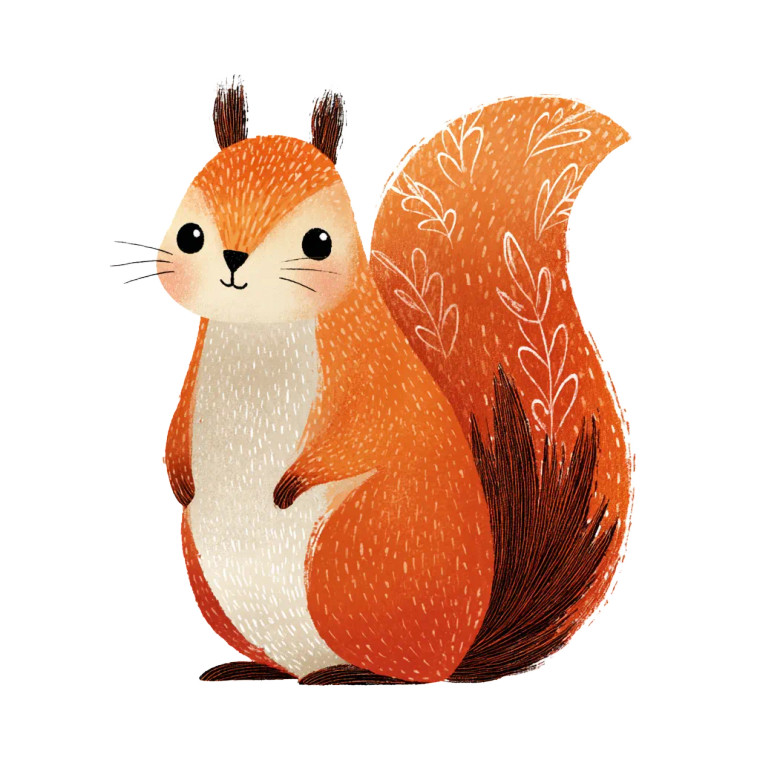 Cute Simple Squirrel Vinyl Car Decal Sticker – Waterproof & UV-Resistant 3.4133333333333336"