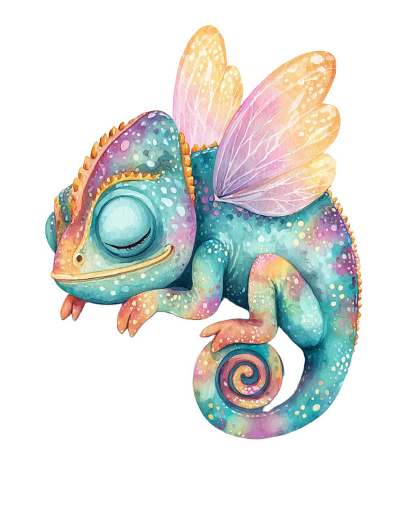 Chameleon Angel Vinyl Car Decal Sticker – Waterproof & UV-Resistant 8.213333333333333"