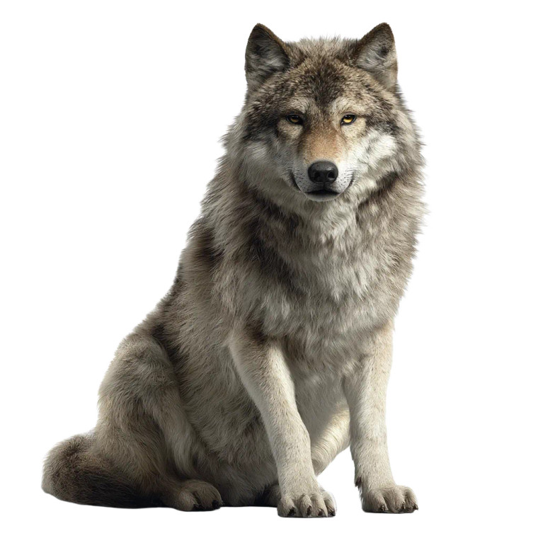 Wolf Sitting Vinyl Car Decal Sticker – Waterproof & UV-Resistant 3.4133333333333336"