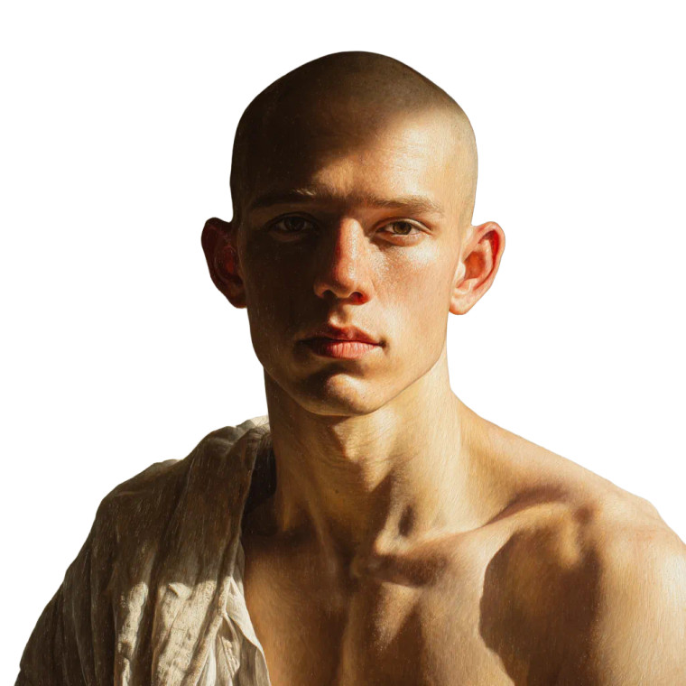 Bald Young Man V2 Vinyl Car Decal Sticker – Waterproof & UV-Resistant 3.4133333333333336"