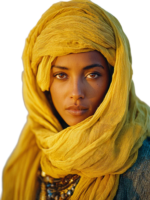 Tuareg Woman Portrait Vinyl Car Decal Sticker – Waterproof & UV-Resistant 8.213333333333333"