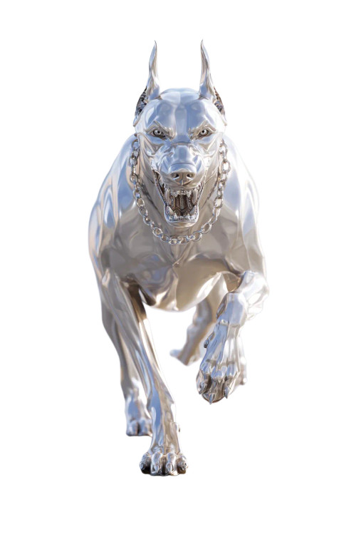 Chrome Cerberus Dobermann Vinyl Car Decal Sticker – Waterproof & UV-Resistant 8.96"
