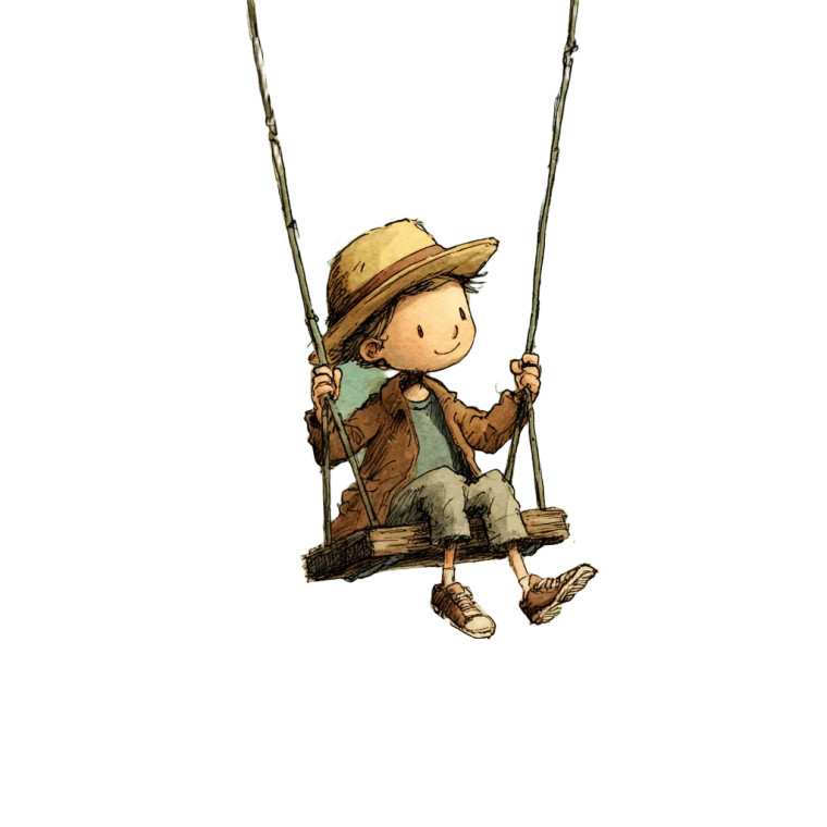 Child On Swing V4 Vinyl Car Decal Sticker – Waterproof & UV-Resistant 3.4133333333333336"