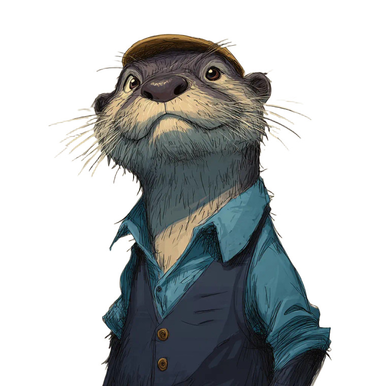 Iron Otter Vinyl Car Decal Sticker – Waterproof & UV-Resistant 3.4133333333333336"