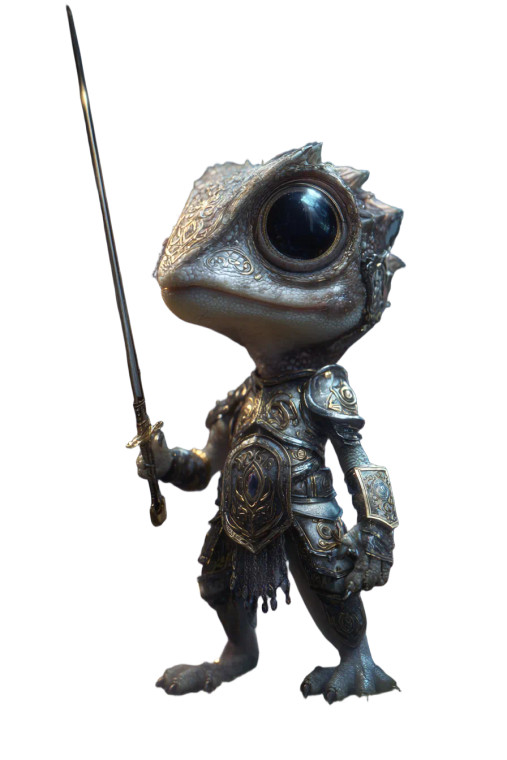 Lizard Paladin Knight Vinyl Car Decal Sticker – Waterproof & UV-Resistant 8.96"