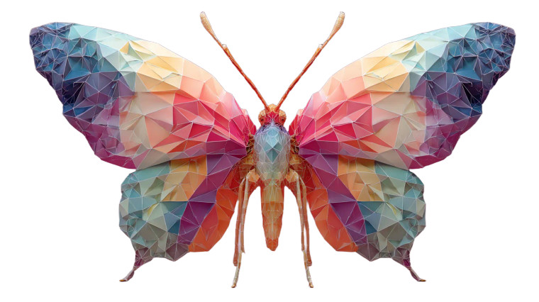 Pastel Geometric Butterfly Vinyl Car Decal Sticker – Waterproof & UV-Resistant 2.72"