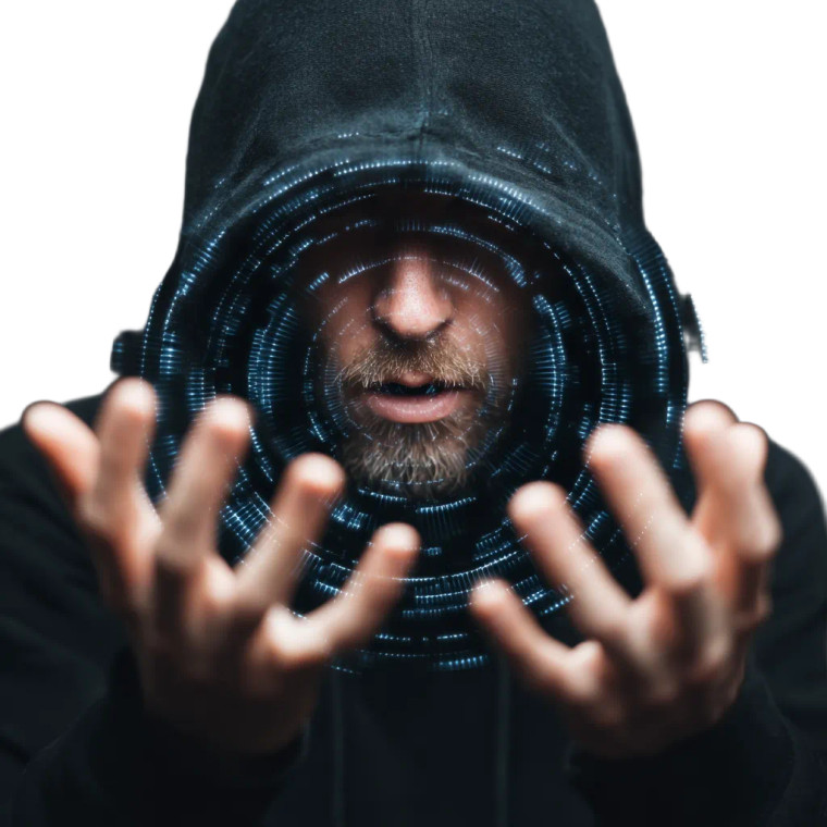 Hooded Cyber Observer Vinyl Car Decal Sticker – Waterproof & UV-Resistant 3.4133333333333336"