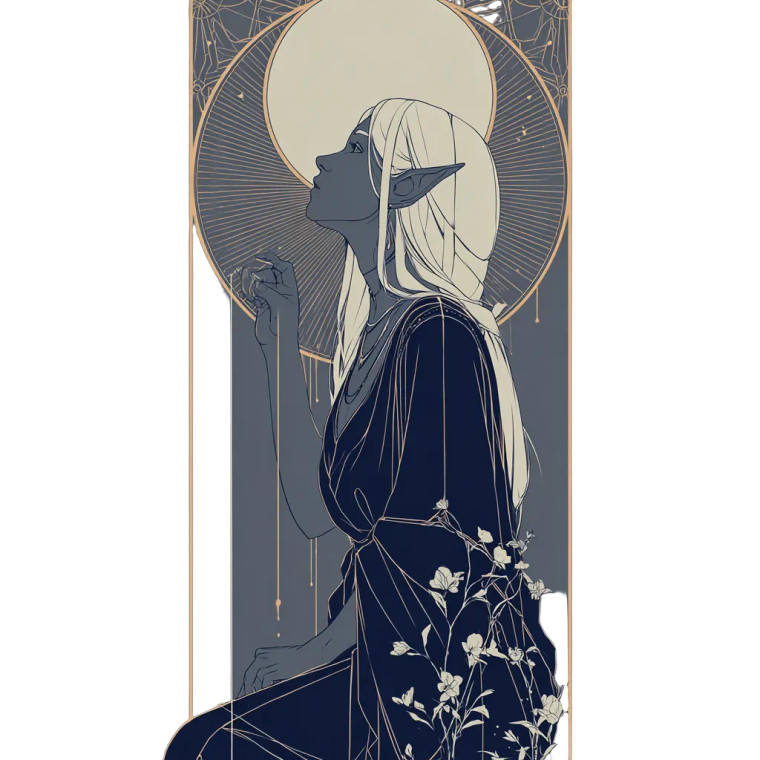 Dark Elf Seer Vinyl Car Decal Sticker – Waterproof & UV-Resistant 3.4133333333333336"