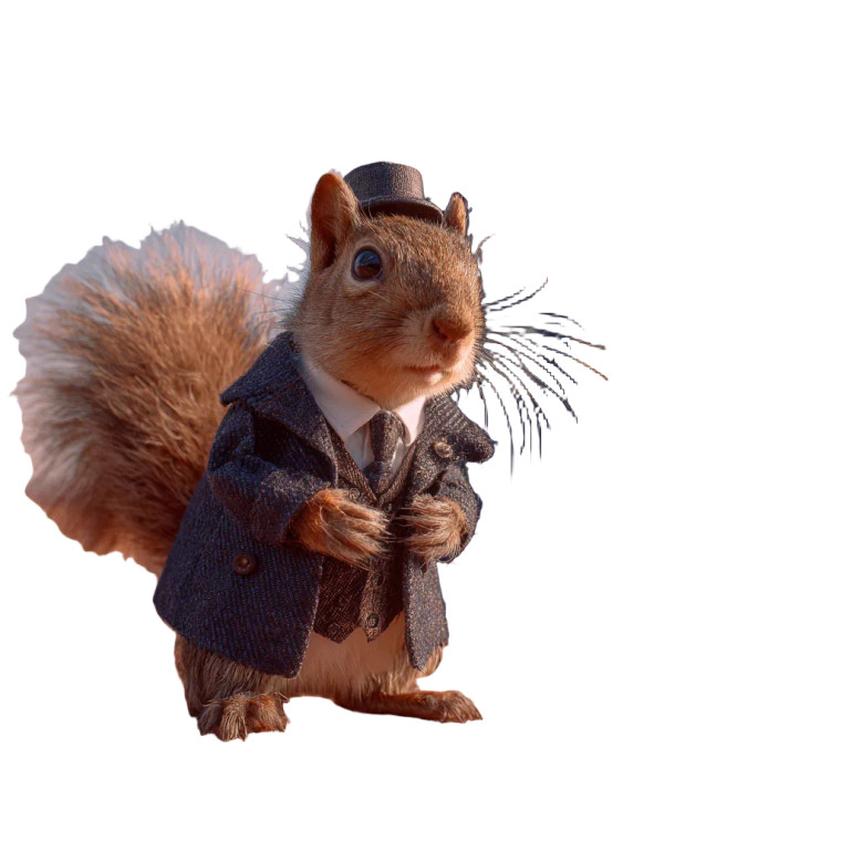 Squirrel In Suit Vinyl Car Decal Sticker – Waterproof & UV-Resistant 6.826666666666667"