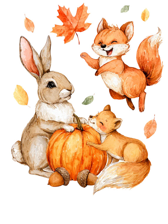 Autumn Animal Trio Vinyl Car Decal Sticker – Waterproof & UV-Resistant 4.1066666666666665"