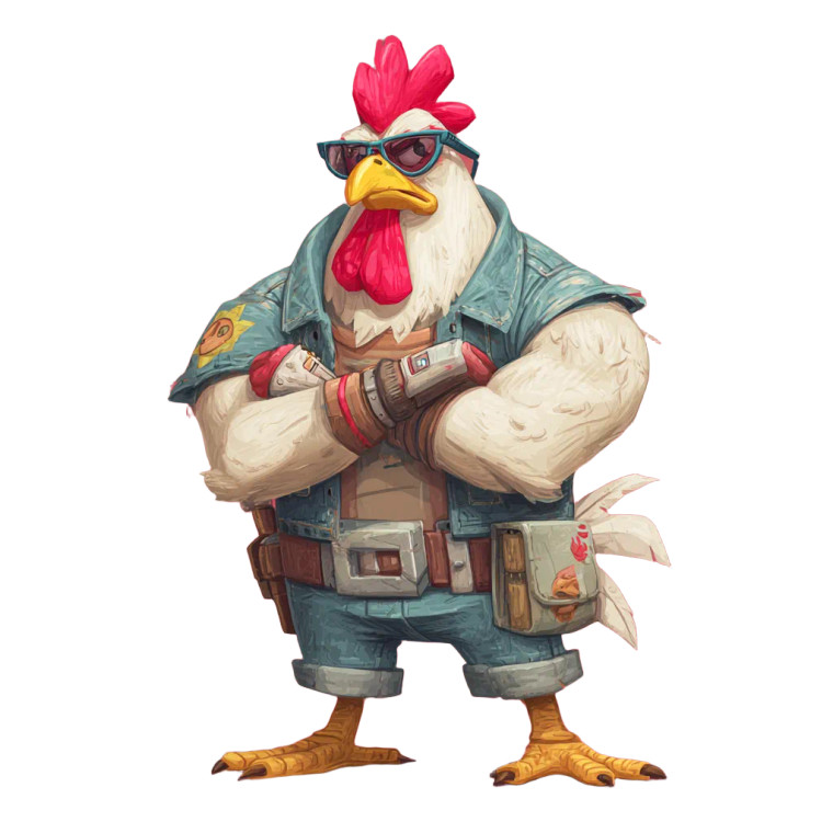 Chicken Gaming Character Vinyl Car Decal Sticker – Waterproof & UV-Resistant 3.4133333333333336"
