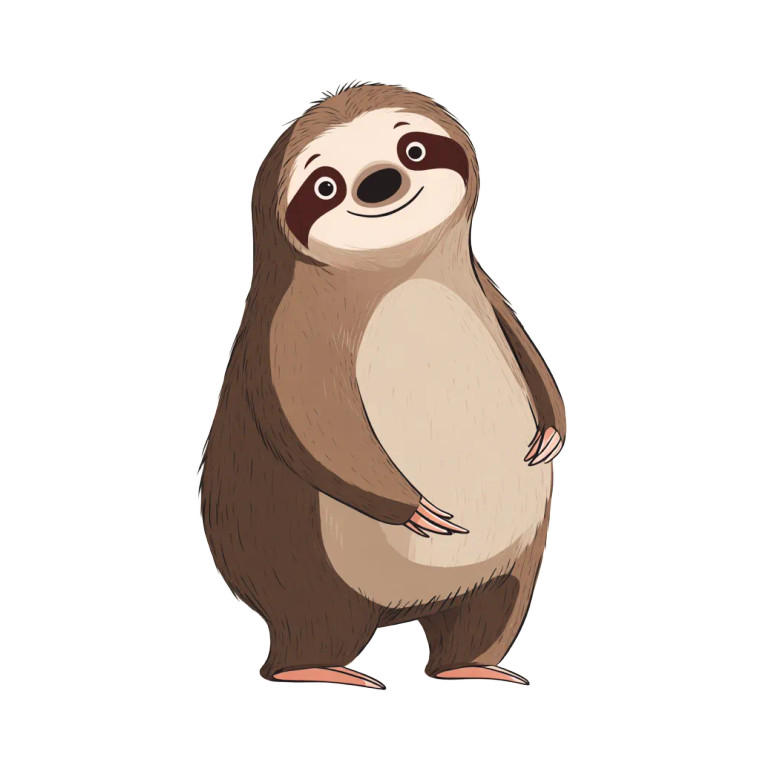 Cute Cartoon Sloth Vinyl Car Decal Sticker – Waterproof & UV-Resistant 3.4133333333333336"