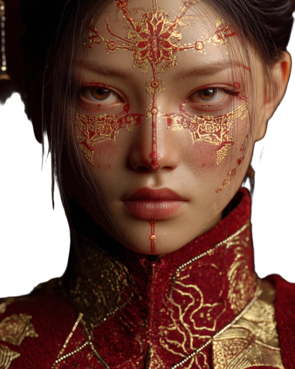 Ceremonial Asian Beauty Vinyl Car Decal Sticker – Waterproof & UV-Resistant 8.0"