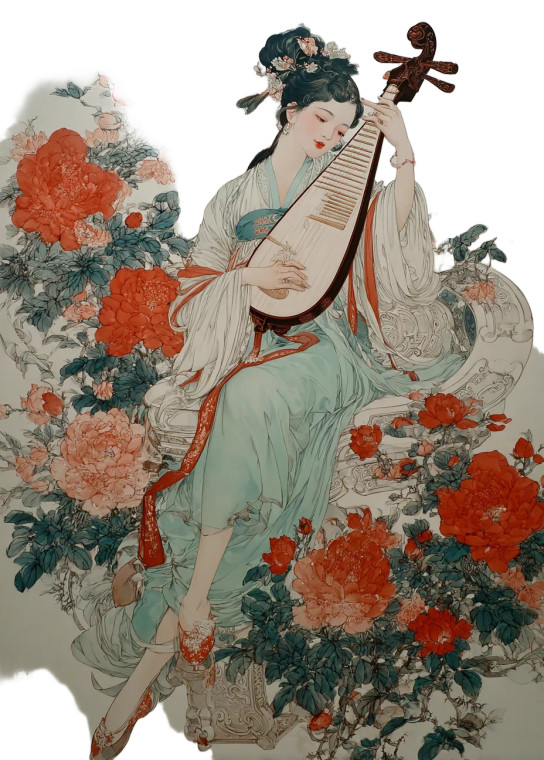 Ancient Chinese Dancer V9 Vinyl Car Decal Sticker – Waterproof & UV-Resistant 4.32"