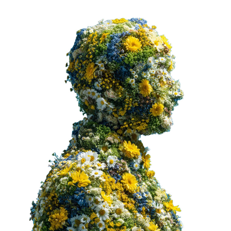 Floral Human Figure V3 Vinyl Car Decal Sticker – Waterproof & UV-Resistant 6.826666666666667"