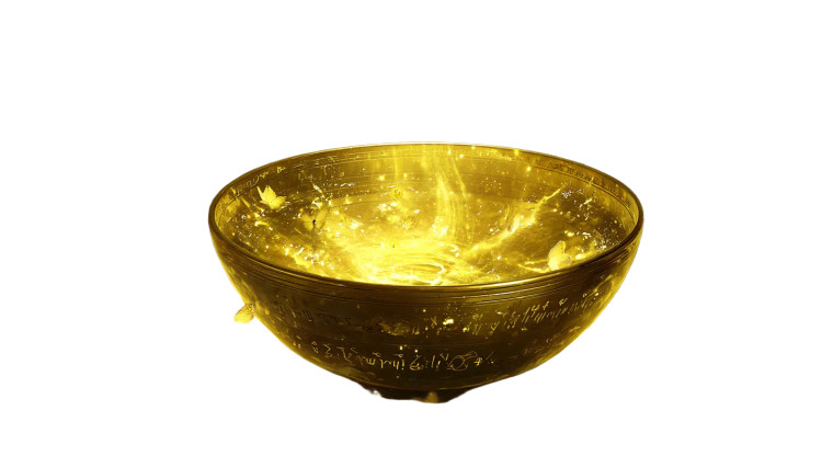 Mystical Golden Bowl Vinyl Car Decal Sticker – Waterproof & UV-Resistant 5.4