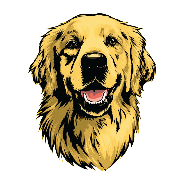 Golden Retriever Logo V2 Vinyl Car Decal Sticker – Waterproof & UV-Resistant 3.4133333333333336"
